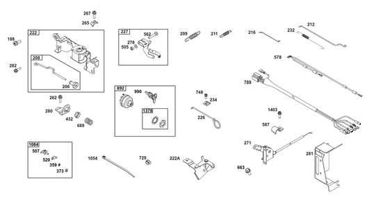 Controls Group Diagram and Parts List for 356447-0051-G1 200000 - 399999 Briggs and Stratton Engine